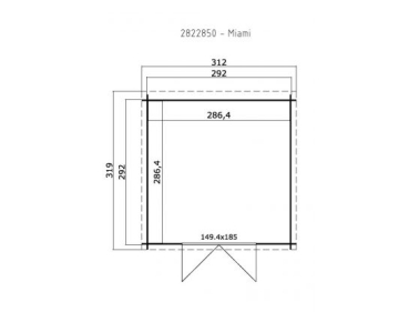 Preview: Lasita Maja 28 mm Gartenhaus MIAMI