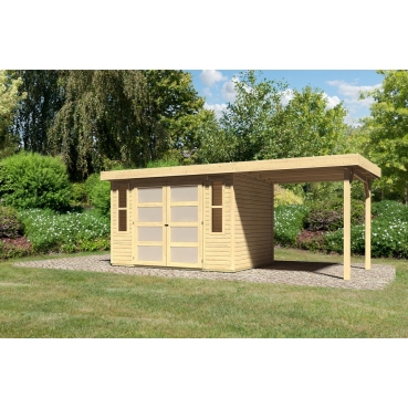 Karibu Gartenhaus Gerätehaus Mühlendorf 3 mit 240 cm Schleppdach - 19 mm