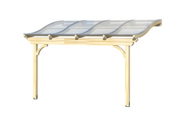 Terrassenüberdachung Verona 434 x 339 cm, Leimholz, natur + 4 Lasuren nach Wahl