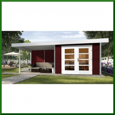 Weka Designhaus 126 B+ inkl. 300 cm Anbau und extra hoher Tür - 28 mm  Grösse 2