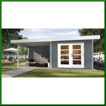 Weka Designhaus 126 B+ inkl. 300 cm Anbau und extra hoher Tür - 28 mm  Grösse 2