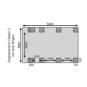 Preview: Karibu Doppelcarport Classic Doppel 2