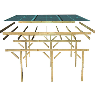 Preview: Karibu Doppelcarport Eco 2 mit grossem Abstellraum