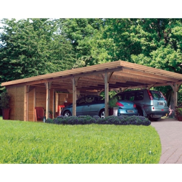Preview: Karibu Doppelcarport Premium Doppel 3