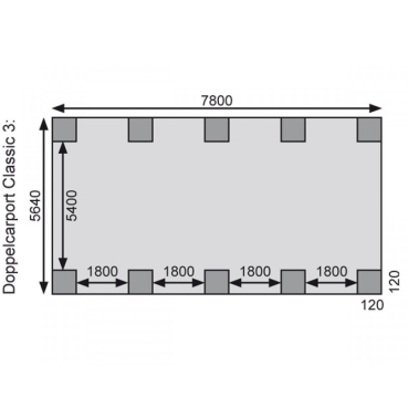 Preview: Karibu Doppelcarport Classic Doppel 3