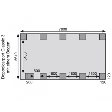 Preview: Karibu Doppelcarport Classic Doppel 3