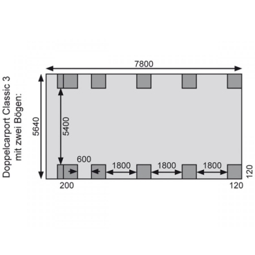 Karibu Doppelcarport Classic Doppel 3