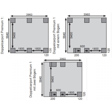 Preview: Karibu Doppelcarport Premium Doppel 1