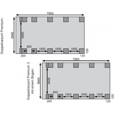 Karibu Doppelcarport Premium Doppel 3