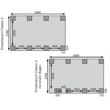 Karibu Einzelcarport Classic Einzel 2