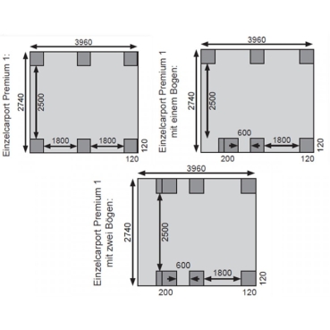 Preview: Karibu Einzelcarport Premium Einzel 1