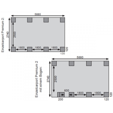 Preview: Karibu Einzelcarport Premium Einzel 2