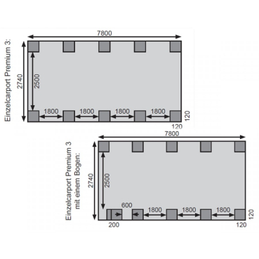 Preview: Karibu Einzelcarport Premium Einzel 3