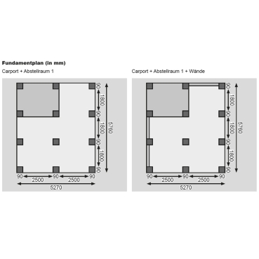 Preview: Karibu Doppelcarport Eco mit integriertem Abstellraum 1