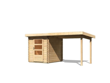 Preview: Karibu Gartenhaus Bastrup 1 mit Anbaudach 2 Meter