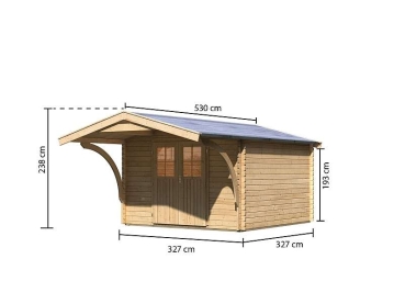 Preview: Karibu Gartenhaus Bayreuth 4 mit Vordach