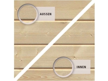 Karibu Gartenhaus Bayreuth 5 mit Vordach und Terrasse