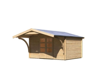 Preview: Karibu Gartenhaus Meldorf 5 mit Vordach