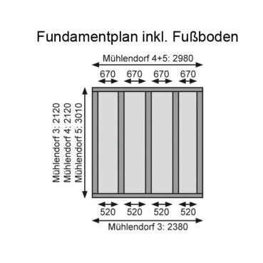 Preview: Karibu Gartenhaus Gerätehaus Mühlendorf 3 mit 280 cm Schleppdach - 19 mm
