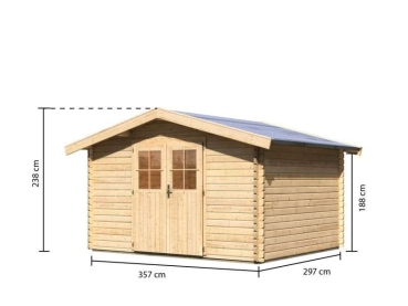Preview: Karibu Gartenhaus Mühlheim 4 natur in 40mm