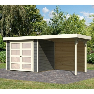 Karibu Gartenhaus Gerätehaus Mühlendorf 3 mit 240 cm Schleppdach + Rückwand - 19 mm