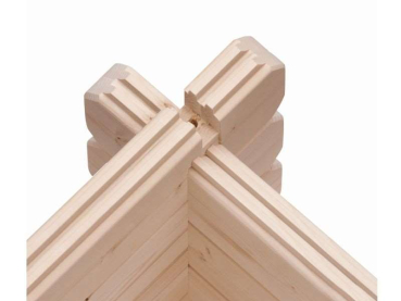 Preview: Karibu Gartenhaus Torgau 4 natur mit Anbaudach 3 m