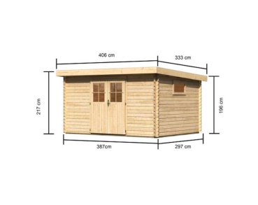 Preview: Karibu Gartenhaus Torgau 5 natur in 40mm