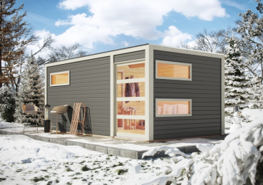 Preview: Karibu Saunahaus Hygge inkl. Vorraum, naturbelassen oder terragrau