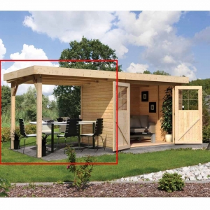 Karibu Schleppdach für Gartenhaus Limburg/Goldendorf/Mühlendorf 2