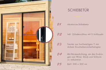 Karibu Design Saunahaus Monterey Blackline - 73 mm in Black oder Natur