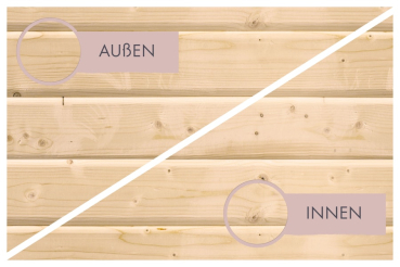 Preview: Karibu Sauna Yuma - Massivholzsauna mit Eckeinstieg 38 mm
