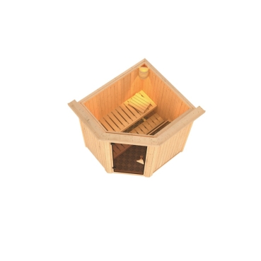 Preview: Karibu Sauna Taurin mit Eckeinstieg 68 mm Neu !!!