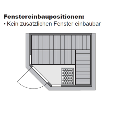 Preview: Karibu SINAI 3 Massivholzsauna mit Eckeinstieg 40 mm