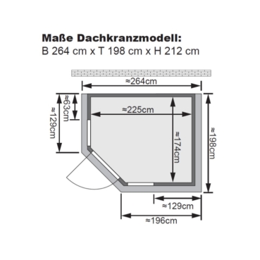 Karibu SINAI 3 Massivholzsauna mit Eckeinstieg 40 mm