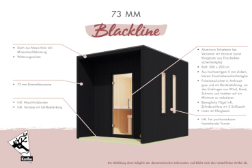 Karibu Design Saunahaus Laguna Blackline - 73 mm
