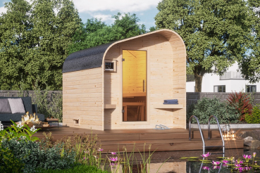 Karibu Gartensauna/Saunafass Fasshaus 2 asymmetrisch