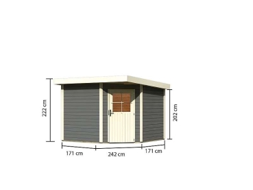 Karibu Woodfeeling Gartenhaus Neuruppin 3 terragrau 28 mm