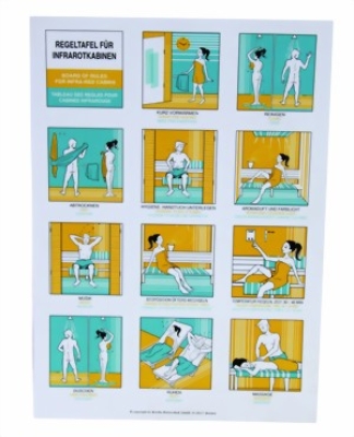 KARIBU Baderegeltafel für IR-Kabinen 21 x 29,5cm