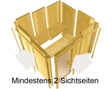Karibu Amelia 2 - Sauna mit Eckeinstieg 68 mm