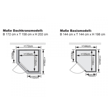 Karibu Sauna Alicja - 38 mm Massivholzsauna - 230 Volt