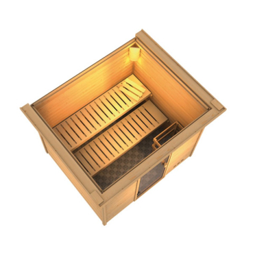 Karibu Woodfeeling Sauna KARLA 38 mm Massivholz Fronteinstieg