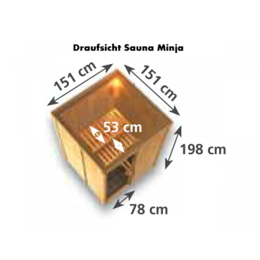 Karibu Sauna Minja 230 Volt Fronteinstieg