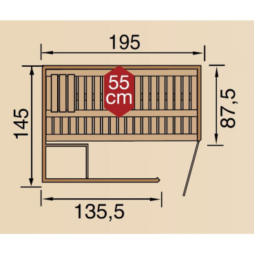 Weka Premium Massivholz-Elementsauna Kemi Eck Sparset 45 mm