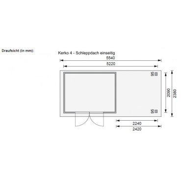 Karibu Woodfeeling Gartenhaus Kerko 3/4 mit 240 cm Schleppdach - 19 mm