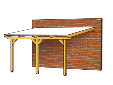 Terrassenüberdachung ANDRIA Leimholz B434 x T400cm mit Mittelpfosten