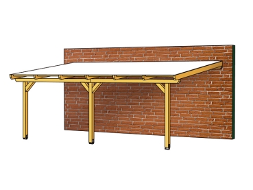 Terrassenüberdachung ANDRIA Leimholz B648 x T250cm mit Mittelpfosten