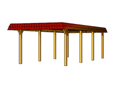 Skanholz Leimholz-Einzel-Carport Wendland 362 x 870cm