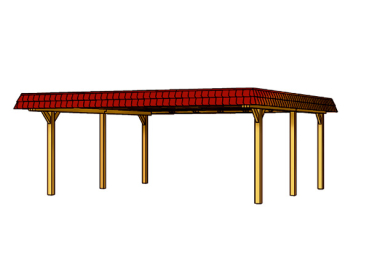 Preview: Skanholz Leimholz-Doppel-Carport Wendland 630 x 637cm
