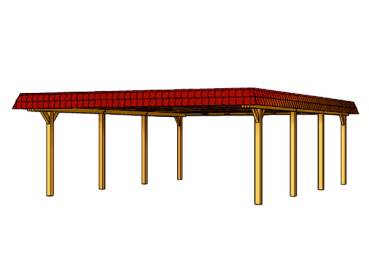 Preview: Skanholz Leimholz-Doppel-Carport Wendland 630 x 870 cm