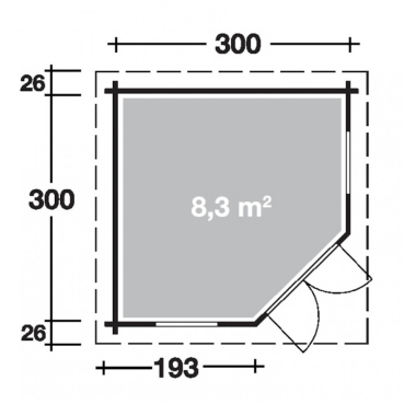 Preview: Wolff Finnhaus Gartenhaus Morla 3030 isolierverglast